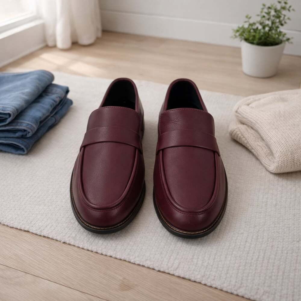 Madewell Burgundy Leather Penny Loafers